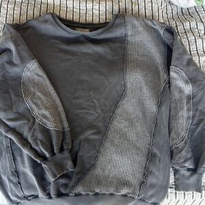 We The Free Gray Crewneck Sweater Ribbed Knit Casual
